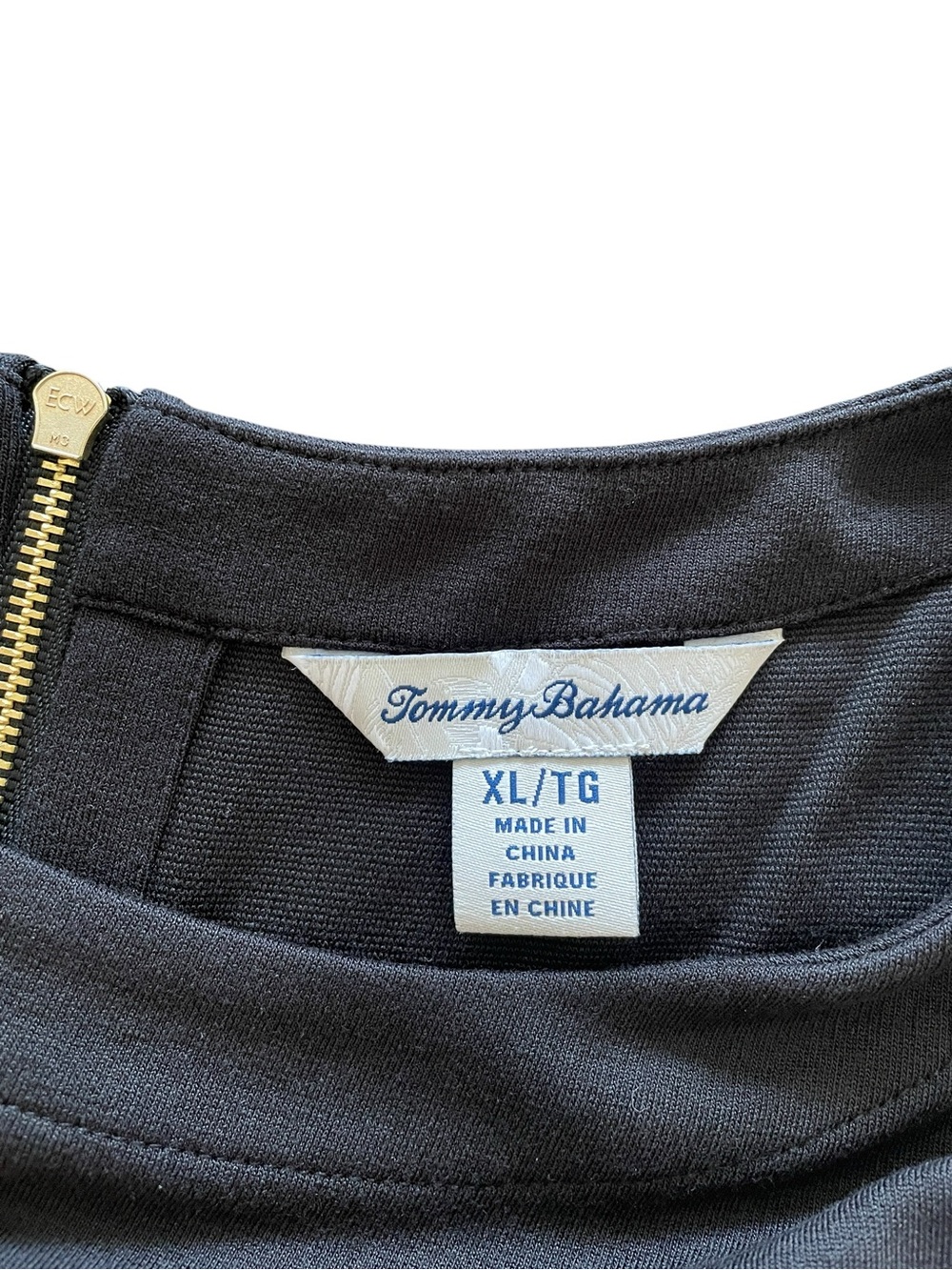 TOMMY BAHAMA LITTLE BLACK DRESS (LBD) EXPOSED ZIPPER SHIFT DRESS - Picture 7 of 8